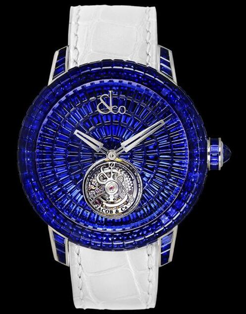Jacob & Co CAVIAR TOURBILLON BAGUETTE BLUE SAPPHIRES CV201.30.BB.BB.A Replica watch